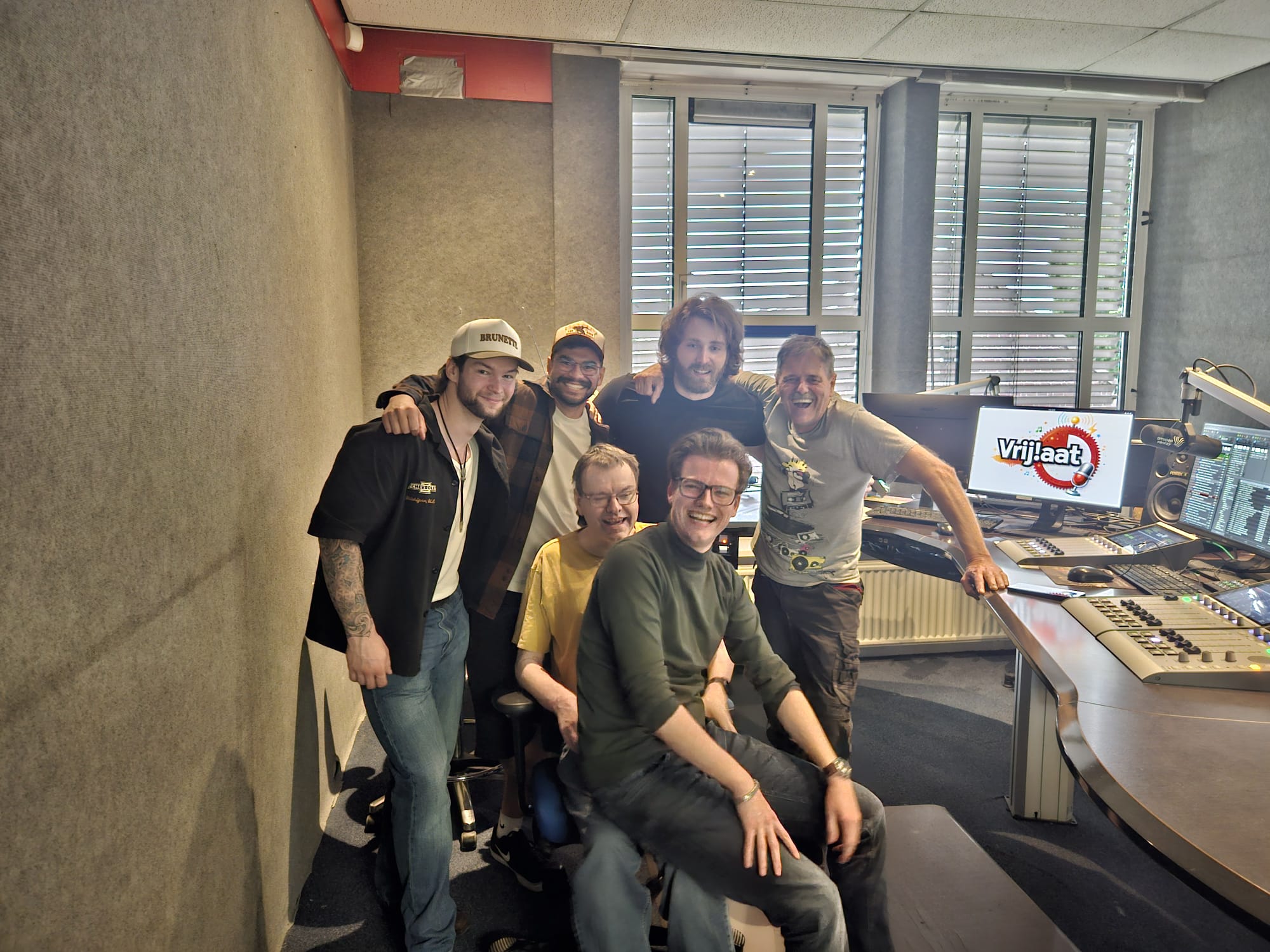Niels Bonten Trio and radio hosts at Omroep Venray